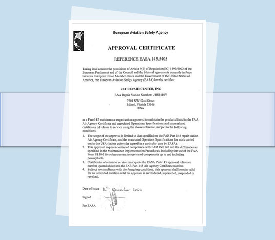 EASA Certificate